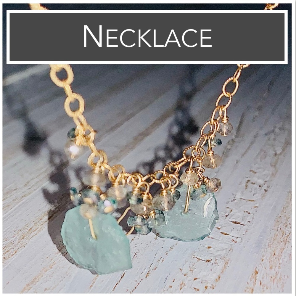 14K GF Sea Glass & Labradorite Necklace (14K Gold-Filled) - Picture 7 of 16